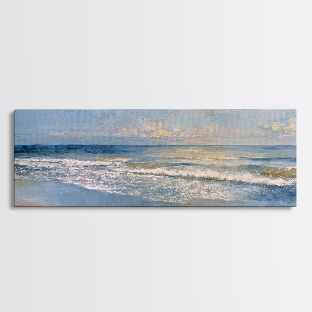 Hotel Coastal Landscape Canvas Print, Master Bedroom, Over Bed Wall Art, Bedroom Decor, Fine Art, Sanctuary, Minimalist Decor, MAS-3x1-61