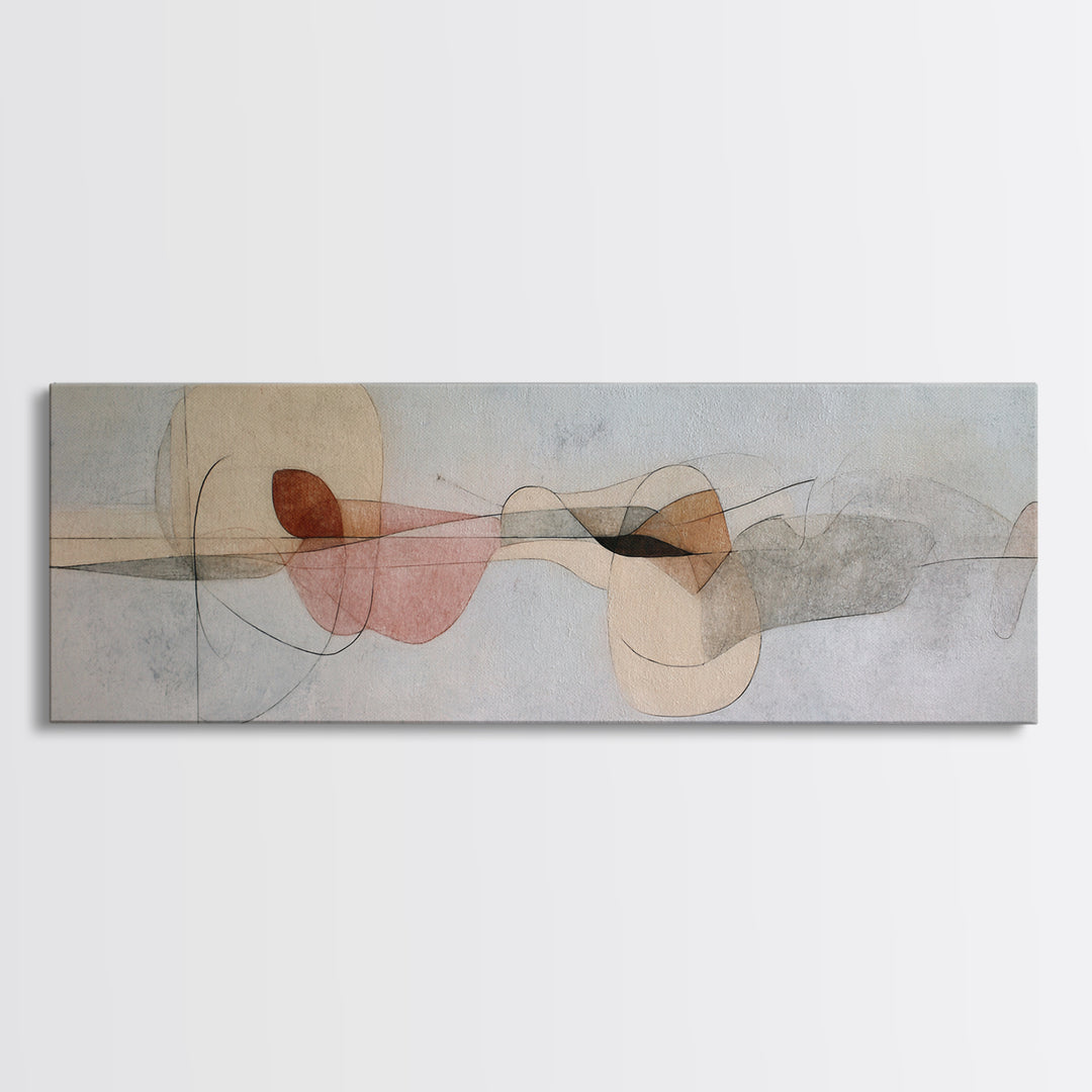 Minimal Two Figure Line Drawing Framed Canvas Print, Master Bedroom, Gallery Decor, Bedroom Decor, Fine Art, Sanctuary, MAS-3x1-69