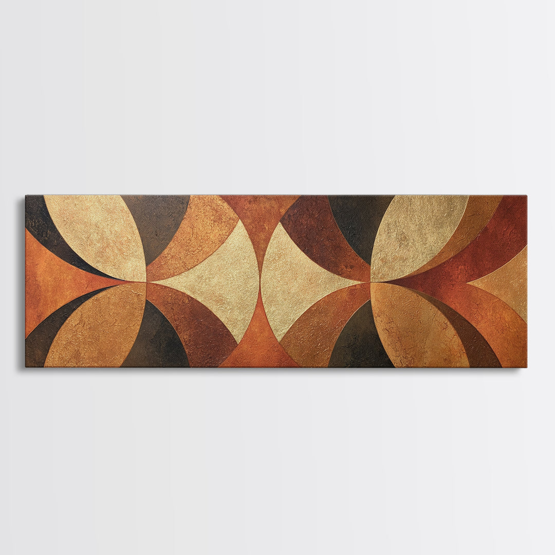 Gold Accented Abstract Arches Framed Canvas Print, Master Bedroom, Wall Decor, Bedroom Decor, Sanctuary, Farmhouse Wall Decor, MAS-3x1-72