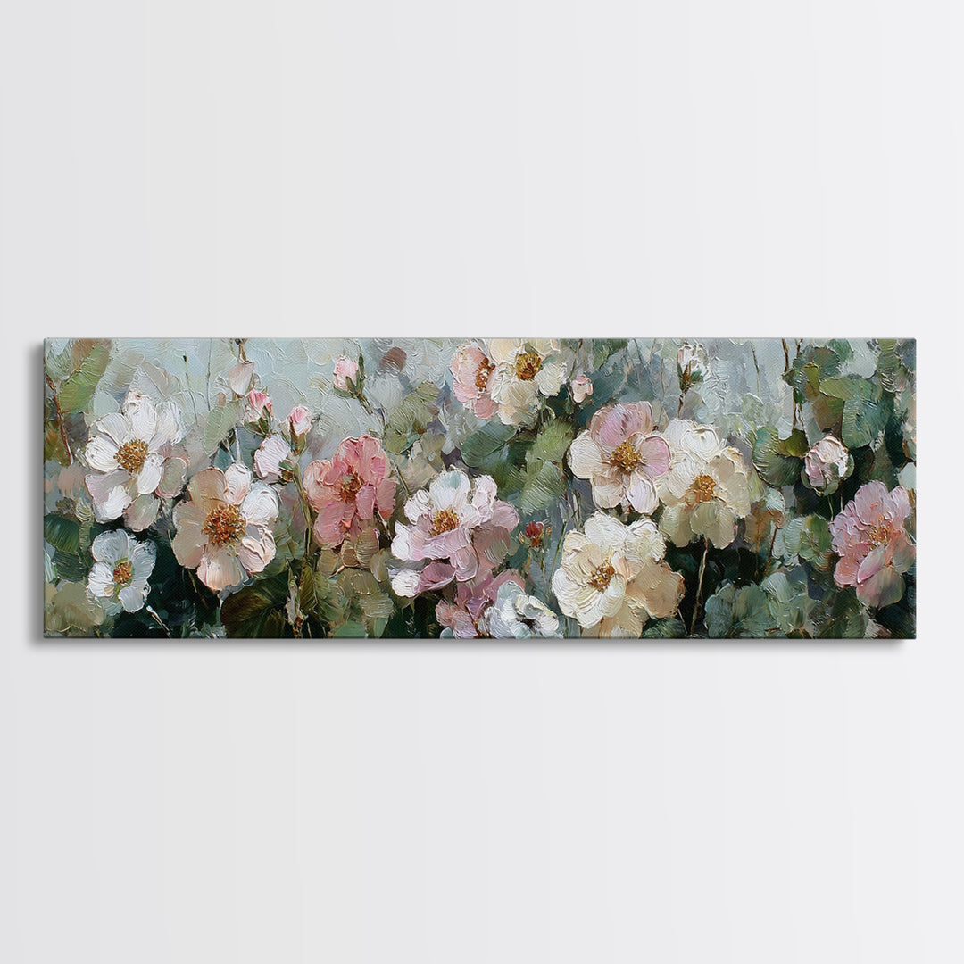Dreamy Celestial Moon and Botanical Composition Canvas Print, Master Bedroom, Bedroom Wall Decor, Bedroom Decor, Sanctuary, MAS-3x1-75