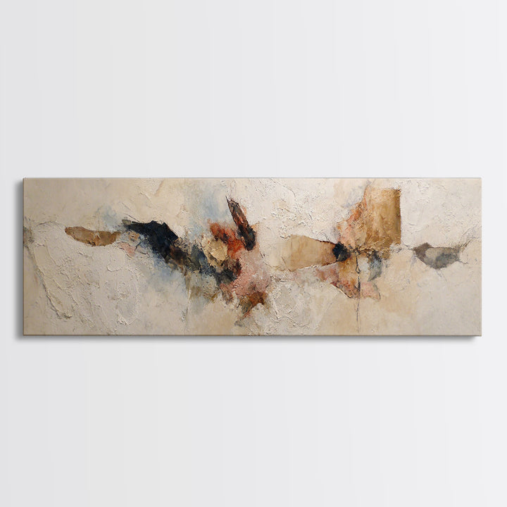 Large Cream Abstract Framed Canvas Print, Master Bedroom, Vinyl Wall Decal, Bedroom Decor, Abstract Art, Sanctuary, MAS-3x1-81