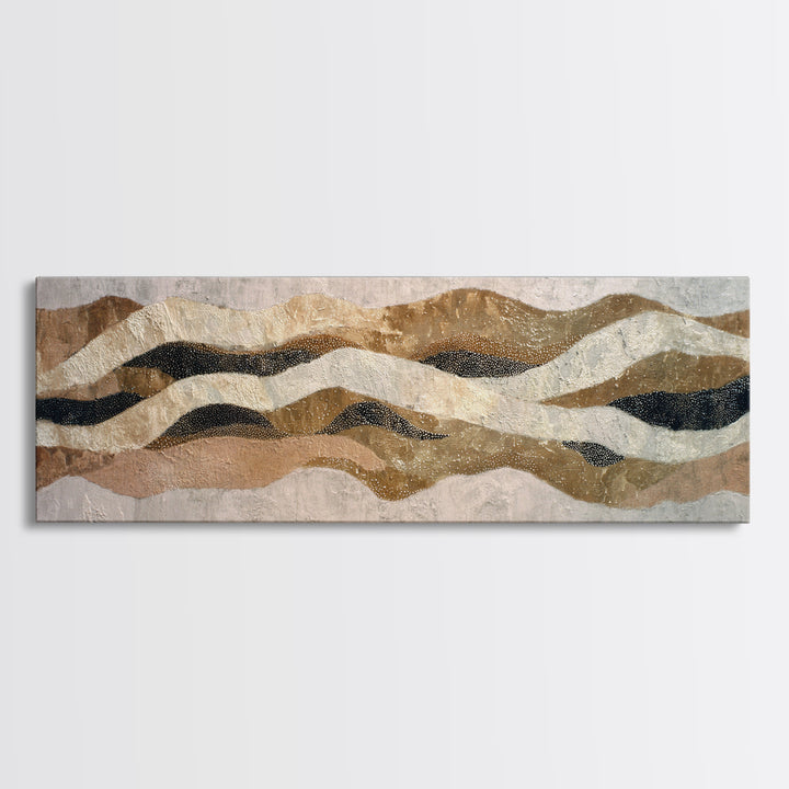 Abstract Wave Forms Framed Canvas Print, Master Bedroom, Bedroom Decor, Abstract Art, Sanctuary, Farmhouse Wall Art, MAS-3x1-84