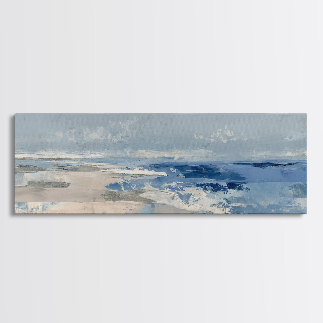 Hotel Coastal Landscape Canvas Print, Master Bedroom, Over Bed Wall Art, Bedroom Decor, Fine Art, Sanctuary, Minimalist Decor, MAS-3x1-85