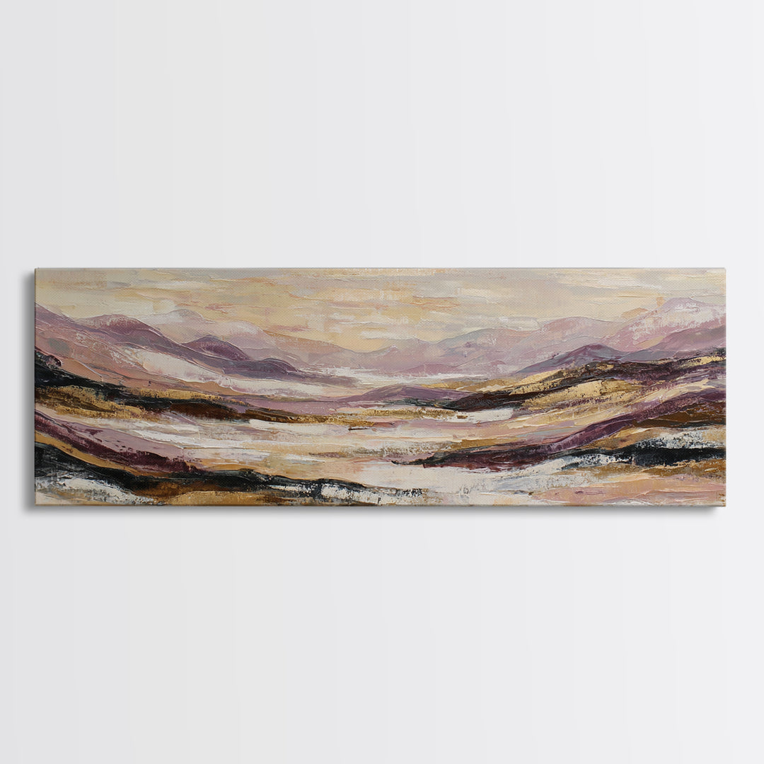 Elegant Moonlit Ocean Horizon Framed Canvas Print, Master Bedroom, Boho Decor, Bedroom Decor, Fine Art, Sanctuary, MAS-3x1-89