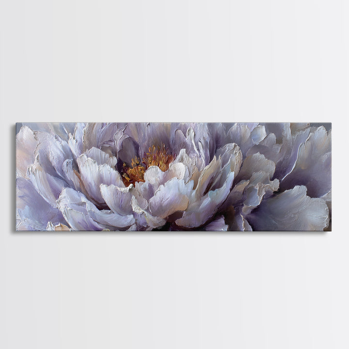 Romantic Neutral Peony Closeup Framed Canvas Print, Master Bedroom, Signs for Home, Bedroom Decor, Fine Art, Sanctuary, MAS-3x1-90