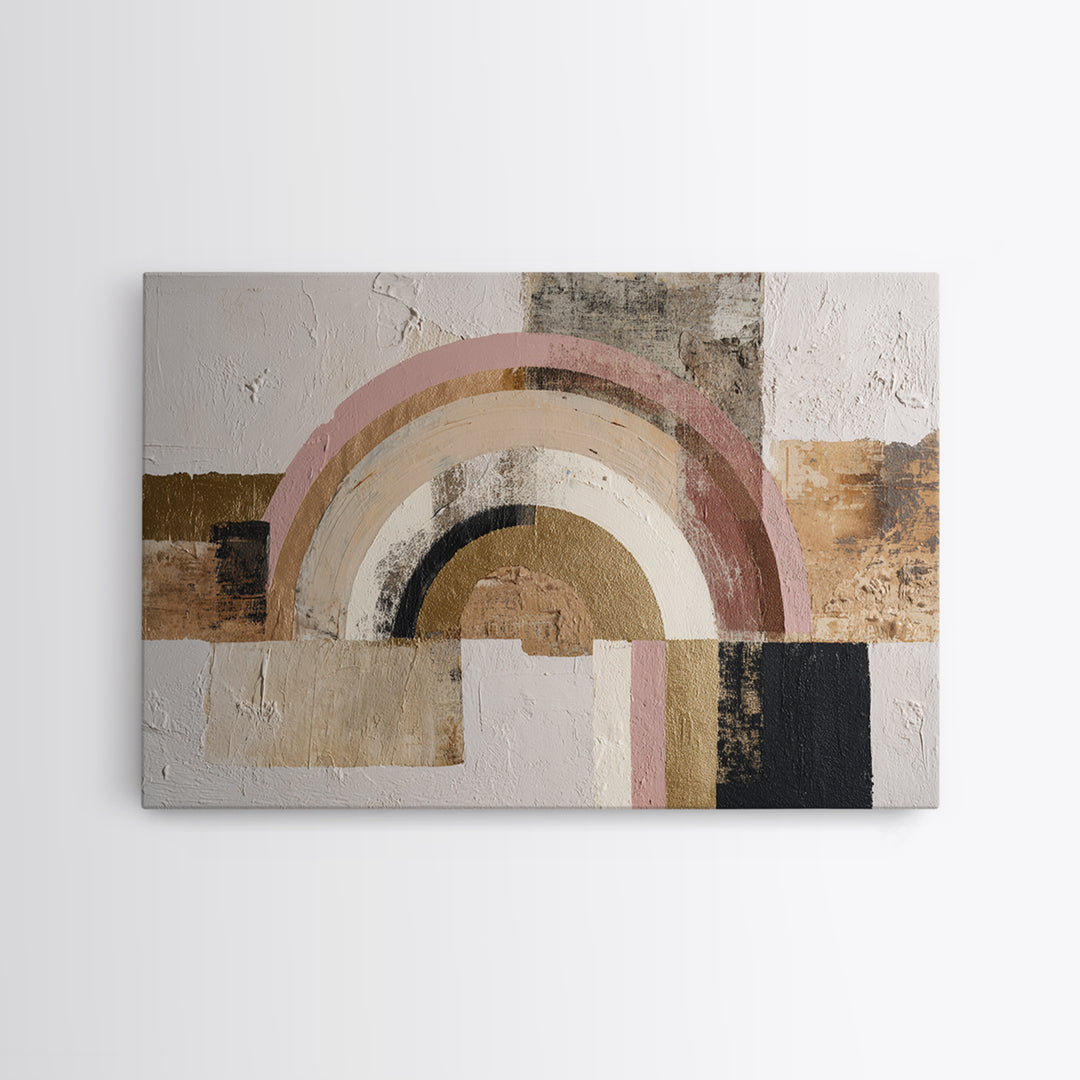 Gold Accented Abstract Arches Canvas Print, Master Bedroom, Wall Art Bedroom, Bedroom Decor, Sanctuary, Statement Artwork, MAS-3x2-12