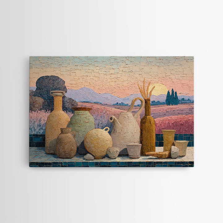 Lavender Field at Twilight Canvas Print, Master Bedroom, Farmhouse Wall Decor, Bedroom Decor, Oil Painting, Sanctuary, MAS-3x2-22