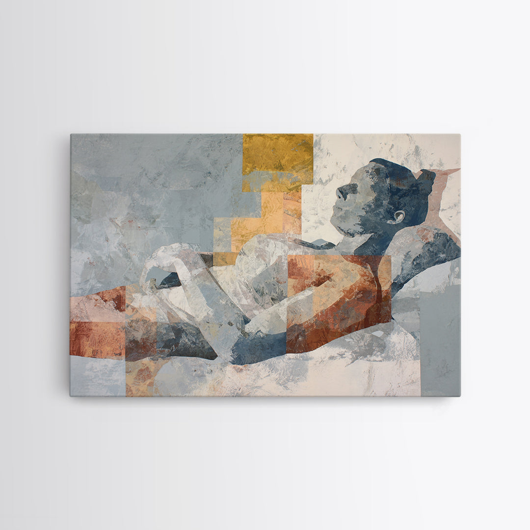 Classical Reclining Figure Implied Through Line Art Canvas Print, Master Bedroom, Above Bed Decor, Bedroom Decor, Sanctuary, MAS-3x2-26