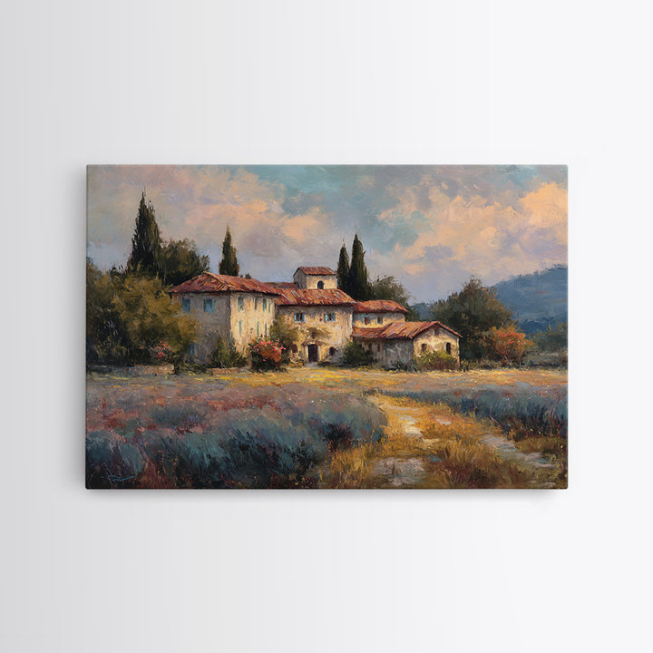 Lavender Field at Twilight Framed Canvas Print, Master Bedroom, Living Room Prints, Bedroom Decor, Fine Art, Sanctuary, MAS-3x2-46