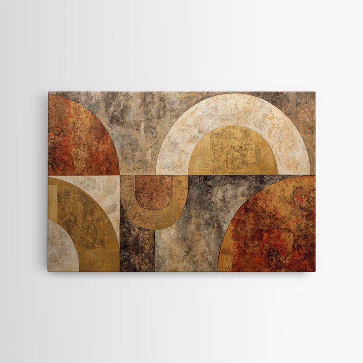 Gold Accented Abstract Arches Framed Canvas Print, Master Bedroom, Textured Painting, Bedroom Decor, Abstract Art, Sanctuary, MAS-3x2-60