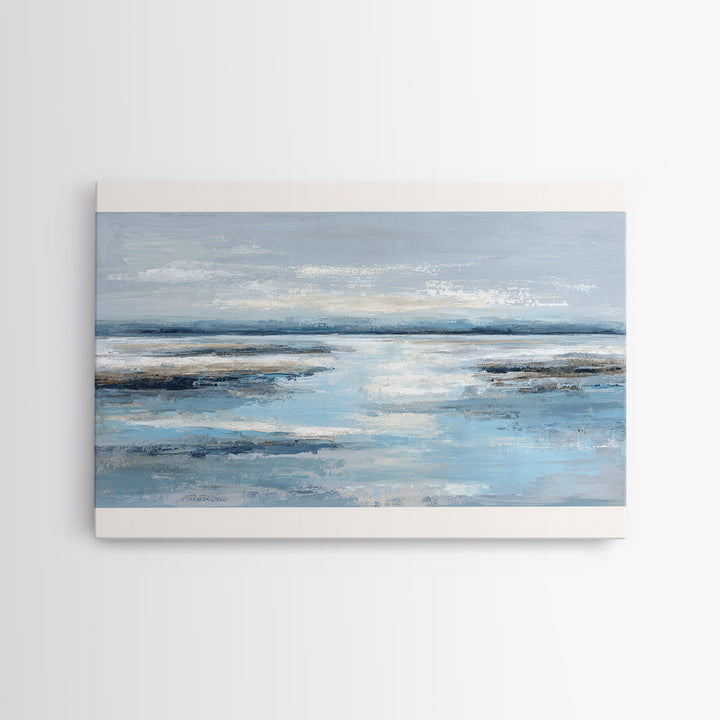 Hotel Coastal Landscape Canvas Print, Master Bedroom, Neutral Decor, Bedroom Decor, Oil Painting, Sanctuary, Home Decor, MAS-3x2-73