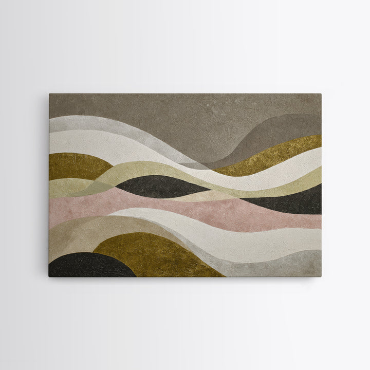 Abstract Wave Forms Framed Canvas Print, Master Bedroom, Bedroom Decor, Abstract Art, Sanctuary, Farmhouse Wall Art, MAS-3x2-96