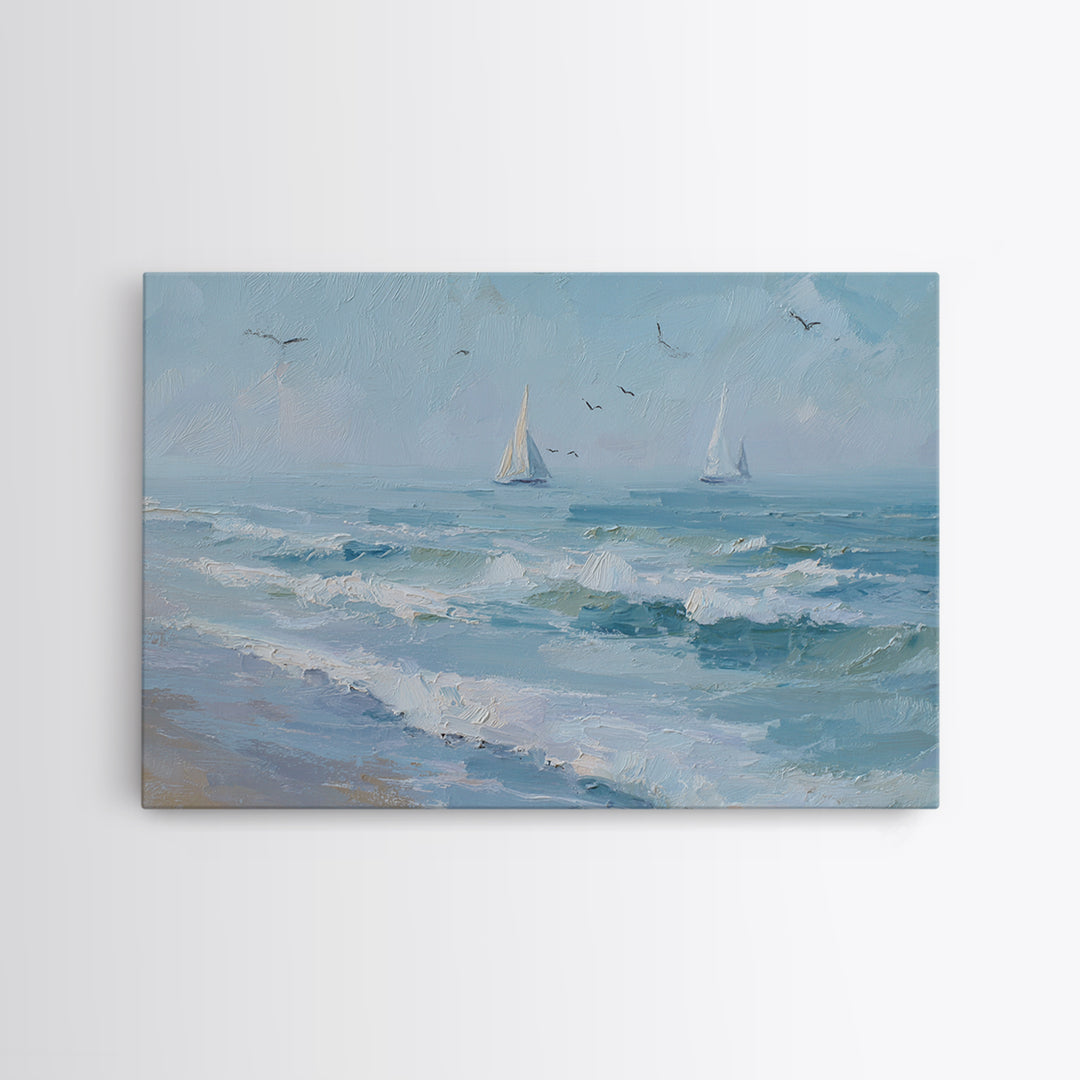 Hotel Coastal Landscape Framed Canvas Print, Master Bedroom, Luxury Decor, Bedroom Decor, Fine Art, Sanctuary, Wedding Decor, MAS-3x2-97