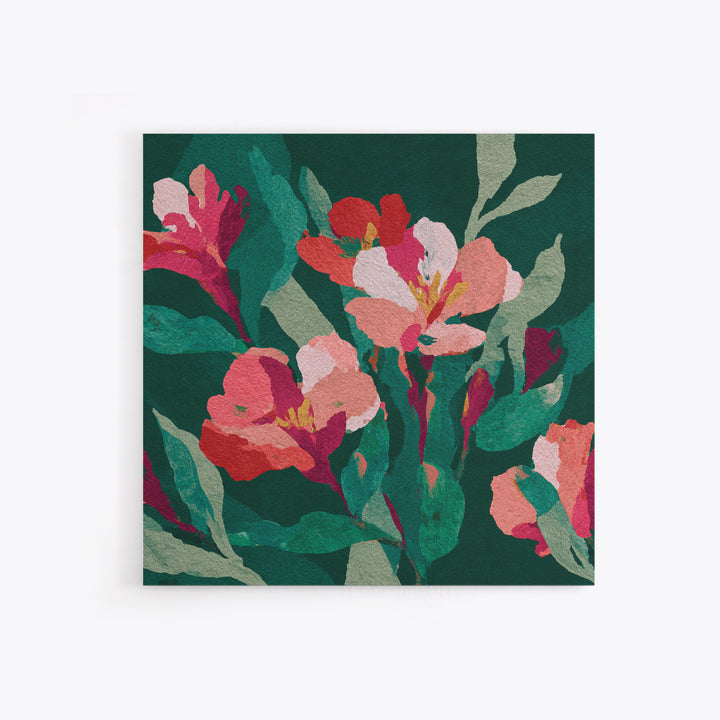 Matisse Inspired Cutouts with Vivid Floral Motifs Canvas Print, Maximalist Art, Retro Wall Art, Living Room Decor, Maximal, MAX-1x1-10