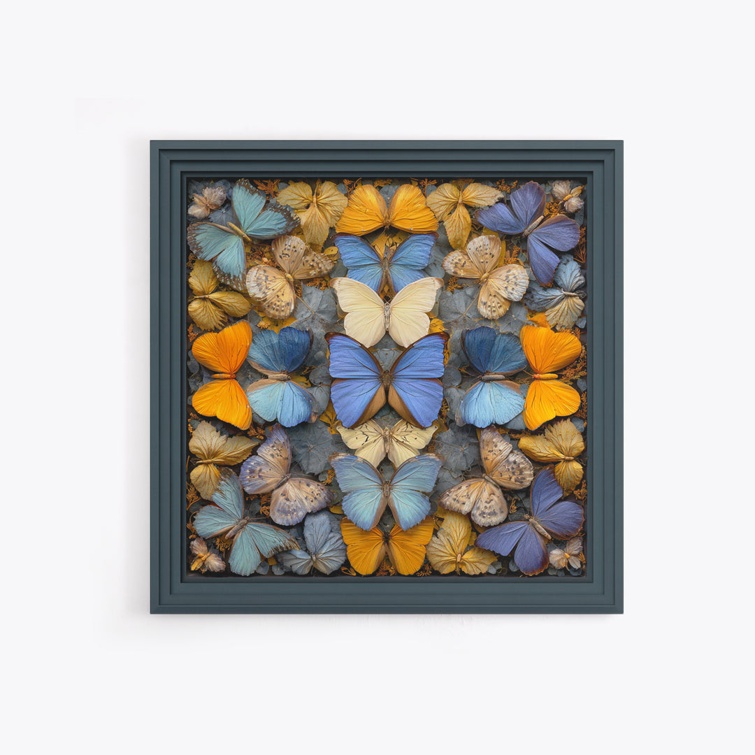 Framed Butterfly Collection Canvas Print, Maximalist Art, Art Nouveau, Living Room Decor, Maximal, Living Room Wall Art, MAX-1x1-23