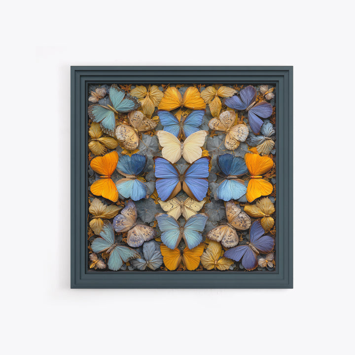 Framed Butterfly Collection Canvas Print, Maximalist Art, Art Nouveau, Living Room Decor, Maximal, Living Room Wall Art, MAX-1x1-23