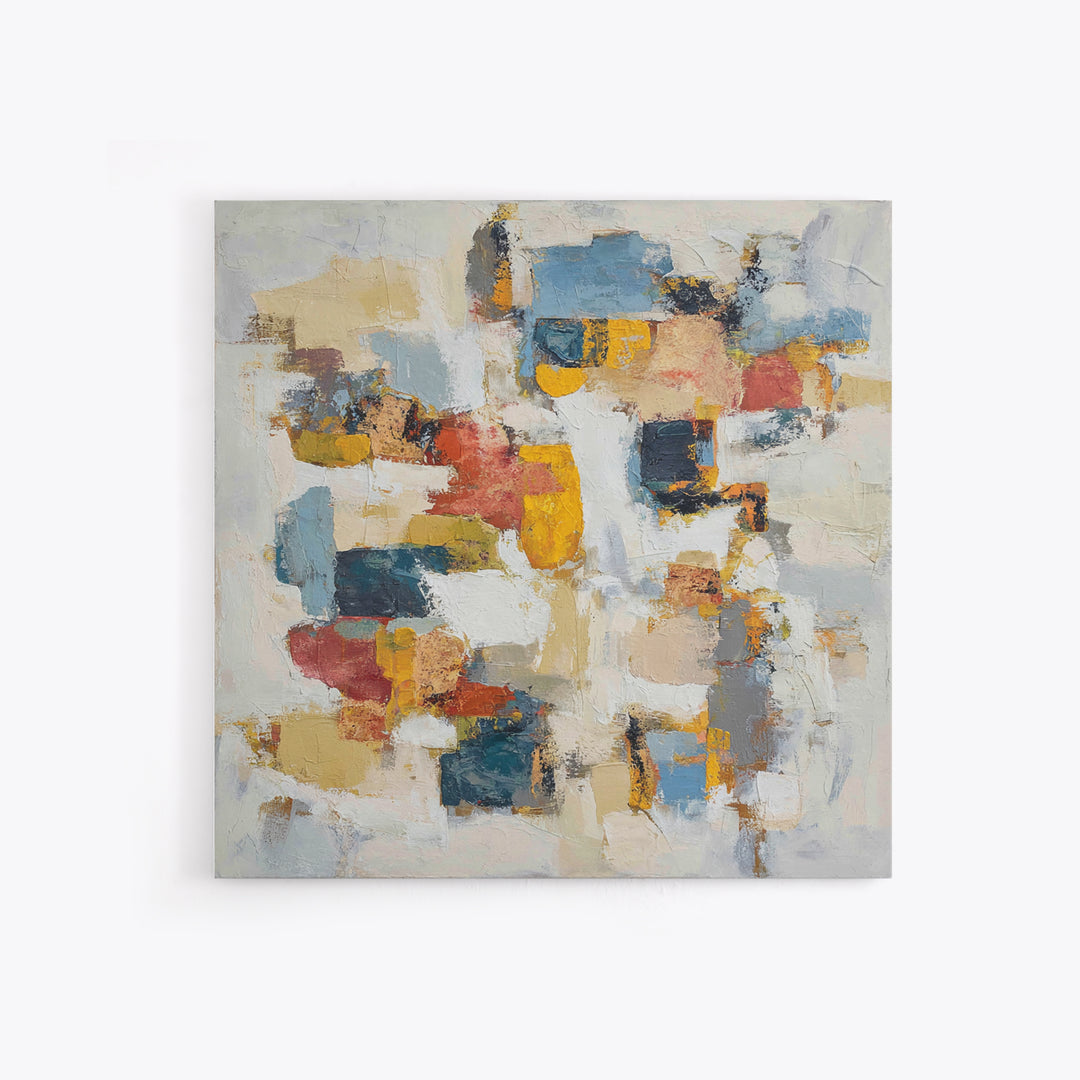 Chaotic Joyful Abstract Framed Canvas Print, Maximalist Art, Modern Art, Living Room Decor, Fine Art, Maximal, MAX-1x1-46