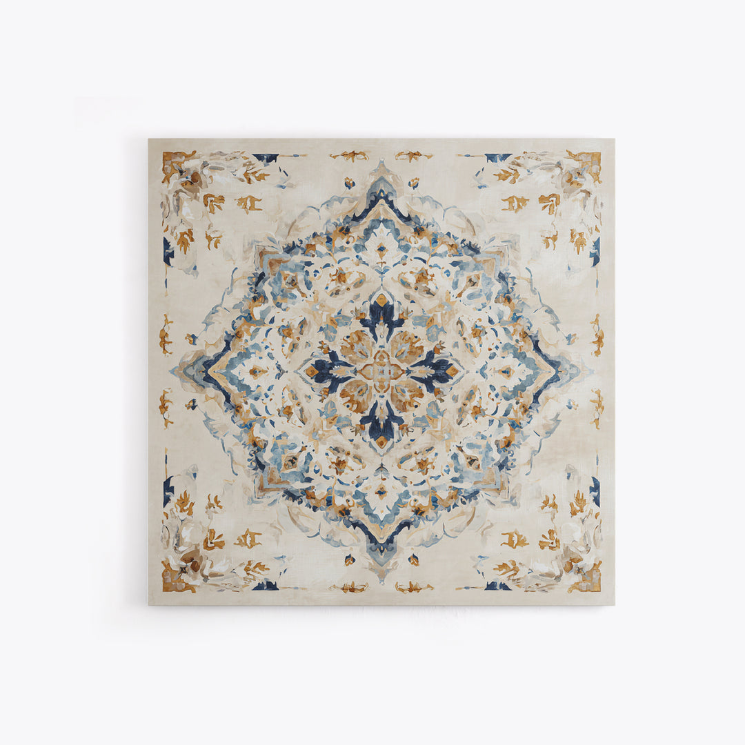 Bohemian Textile Pattern Framed Canvas Print, Maximalist Art, Modern Wall Art, Living Room Decor, Maximal, Statement Artwork, MAX-1x1-68