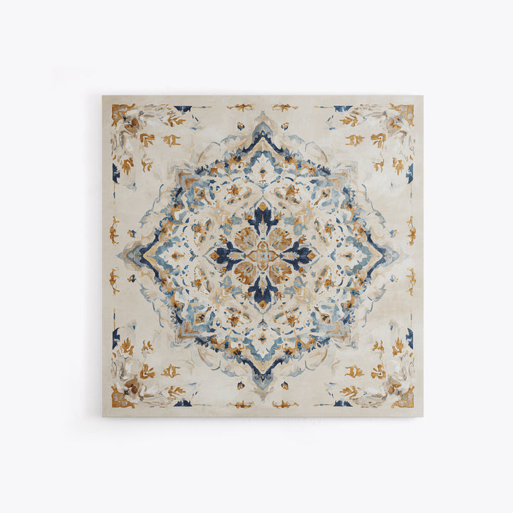 Bohemian Textile Pattern Framed Canvas Print, Maximalist Art, Modern Wall Art, Living Room Decor, Maximal, Statement Artwork, MAX-1x1-68