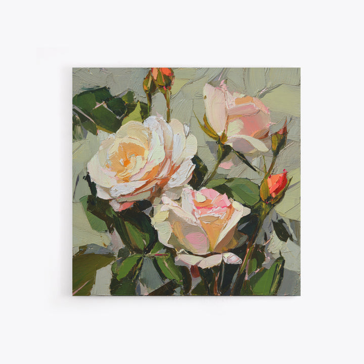 Baroque Roses Mixed Framed Canvas Print, Maximalist Art, Statement Artwork, Living Room Decor, Abstract Art, Maximal, MAX-1x1-78