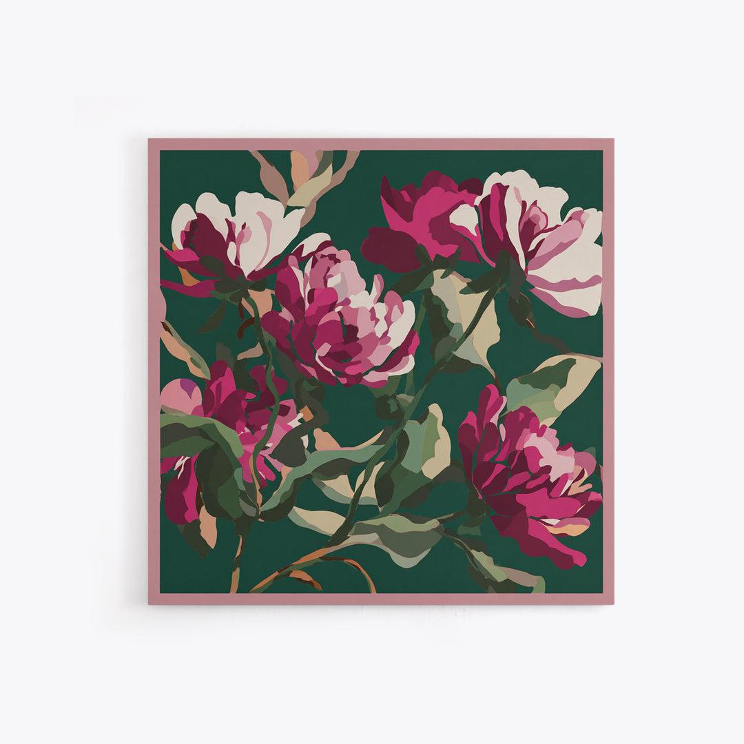 Matisse Inspired Cutouts with Vivid Floral Motifs Canvas Print, Maximalist Art, Boho Decor, Living Room Decor, Maximal, MAX-1x1-82
