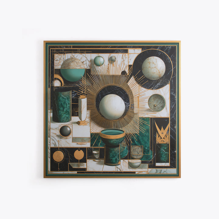 Surreal Room of Floating Objects as Decorative Canvas Print, Maximalist Art, Statement Artwork, Living Room Decor, Maximal, MAX-1x1-9