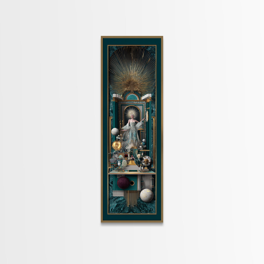 Surreal Room of Floating Objects as Decorative Canvas Print, Maximalist Art, Digital Art, Living Room Decor, Fine Art, Maximal, MAX-1x3-93