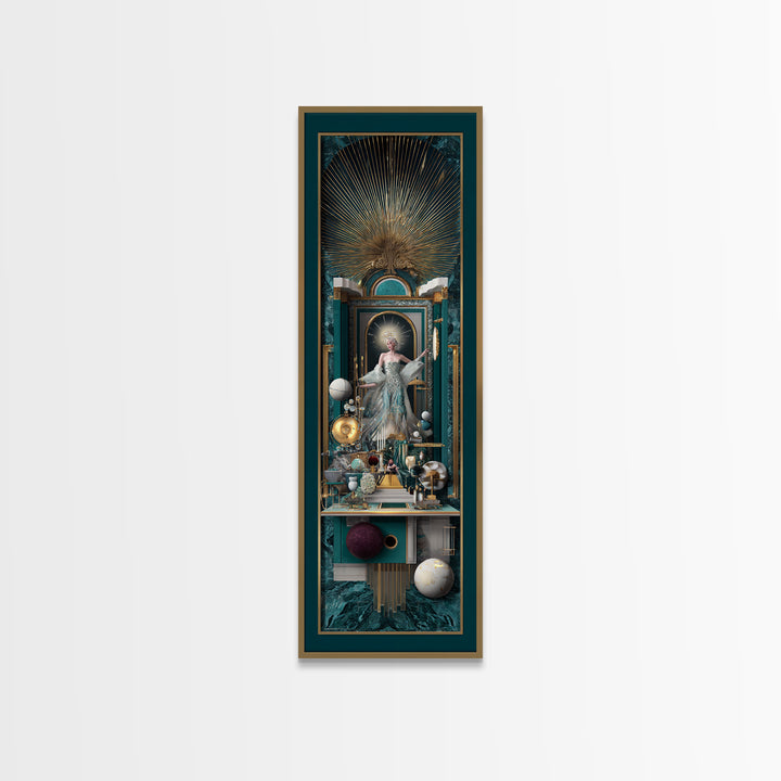 Surreal Room of Floating Objects as Decorative Canvas Print, Maximalist Art, Digital Art, Living Room Decor, Fine Art, Maximal, MAX-1x3-93