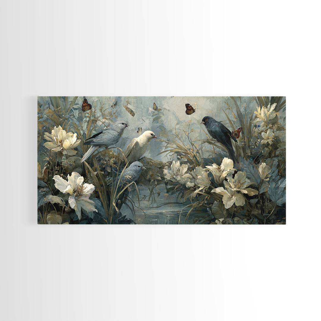 Explosive Floral Jungle Canvas Print, Maximalist Art, Printable Wall Art, Living Room Decor, Fine Art, Maximal, Dopamine Decor, MAX-2x1-21