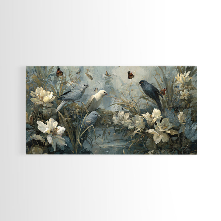Explosive Floral Jungle Canvas Print, Maximalist Art, Printable Wall Art, Living Room Decor, Fine Art, Maximal, Dopamine Decor, MAX-2x1-21