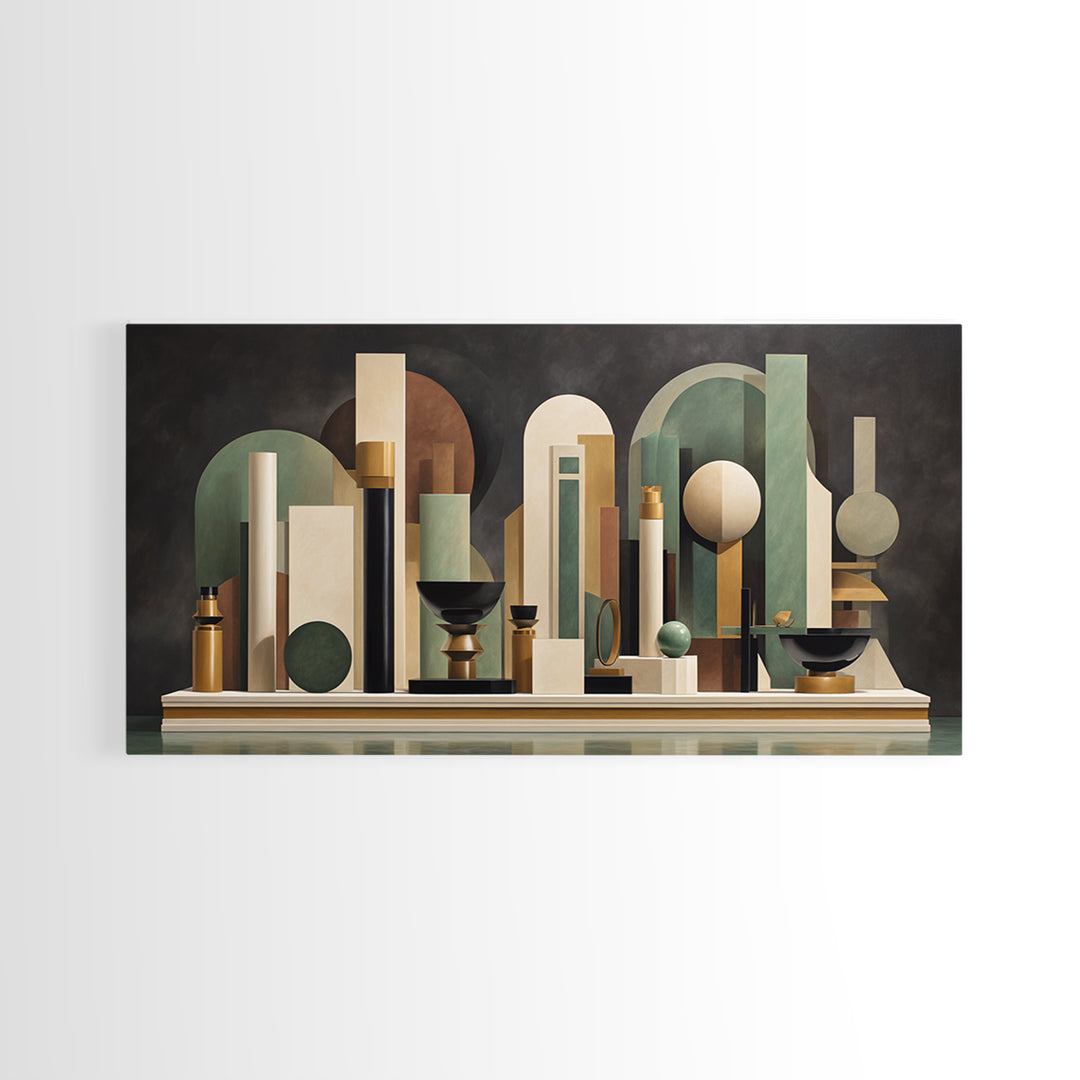 Surreal Room of Floating Objects as Decorative Canvas Print, Maximalist Art, Digital Wall Art, Living Room Decor, Maximal, MAX-2x1-29