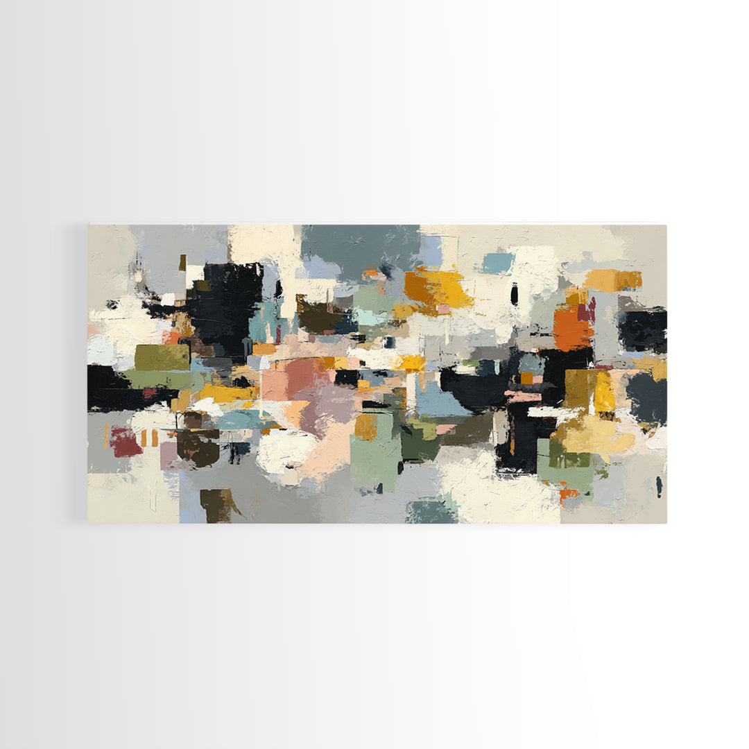 Chaotic Joyful Abstract Framed Canvas Print, Maximalist Art, Room Decor, Living Room Decor, Abstract Art, Maximal, MAX-2x1-42