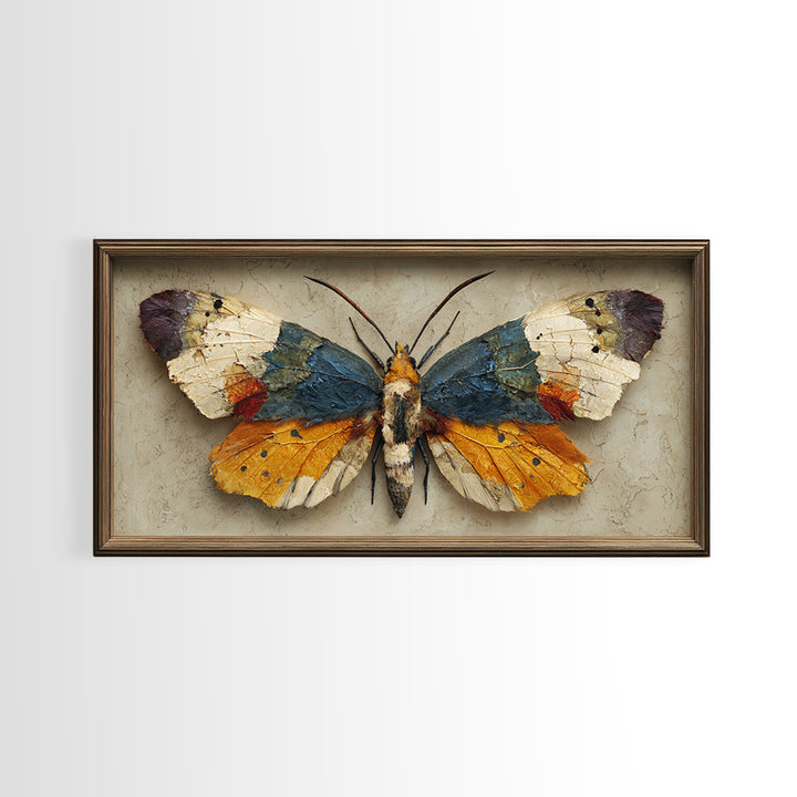 Framed Butterfly Collection Framed Canvas Print, Maximalist Art, Original Painting, Living Room Decor, Fine Art, Maximal, MAX-2x1-43