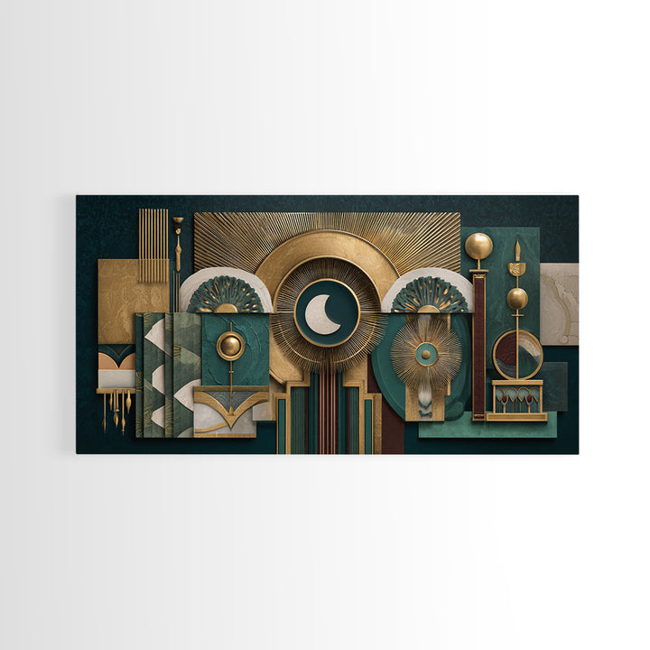 Surreal Room of Floating Objects as Decorative Canvas Print, Maximalist Art, Digital Wall Art, Living Room Decor, Maximal, MAX-2x1-5