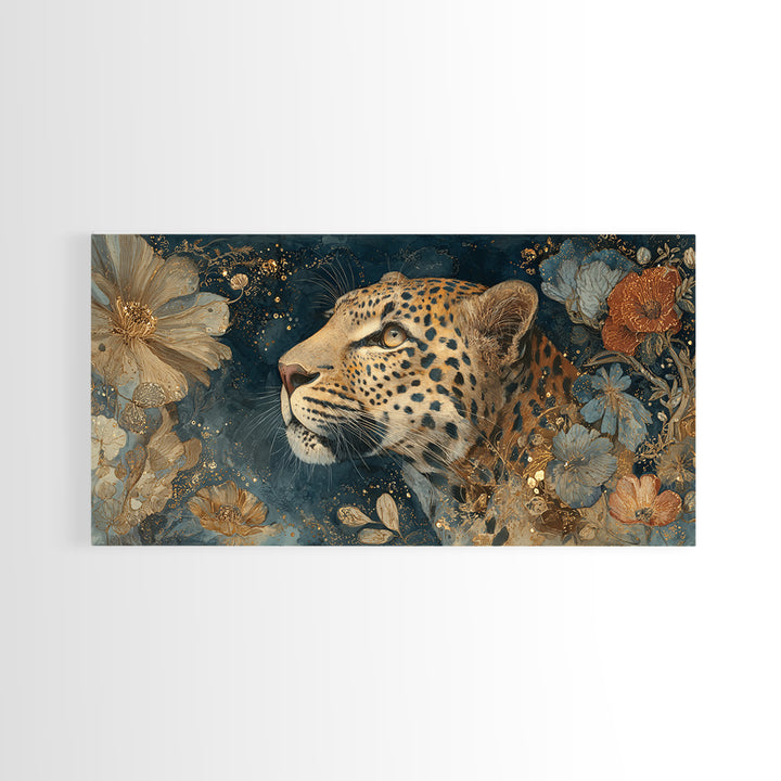 Rainbow Leopard Portrait Framed Canvas Print, Maximalist Art, Luxury Decor, Living Room Decor, Fine Art, Maximal, MAX-2x1-8