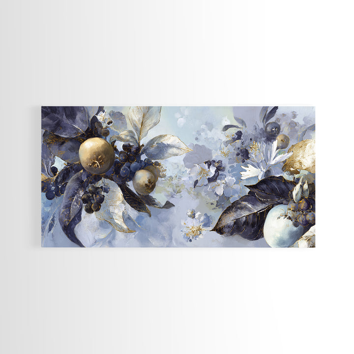 Rococo Fruit Feast Framed Canvas Print, Maximalist Art, Digital Prints, Living Room Decor, Fine Art, Maximal, Abstract Wall Art, MAX-2x1-83