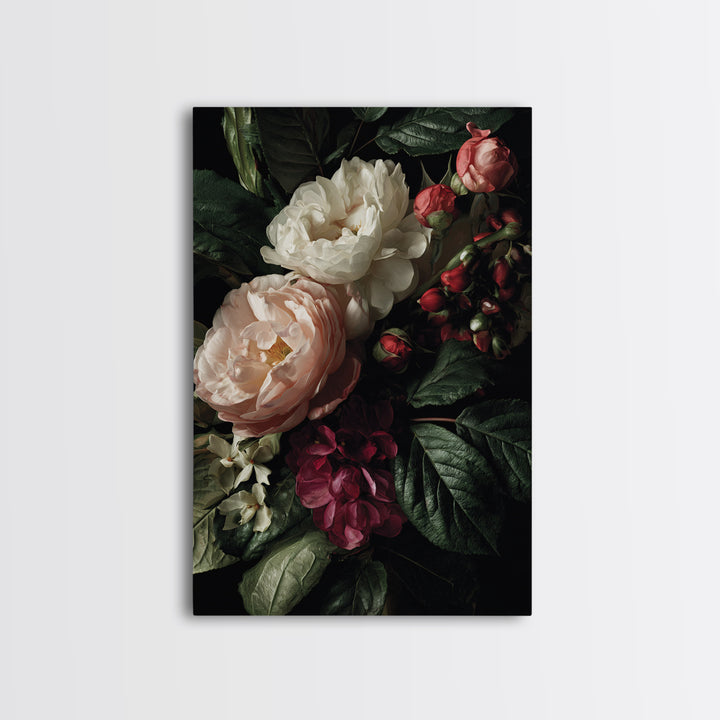 Baroque Roses Mixed Canvas Print, Maximalist Art, Wall Art, Living Room Decor, Abstract Art, Maximal, Printable Art, MAX-2x3-14