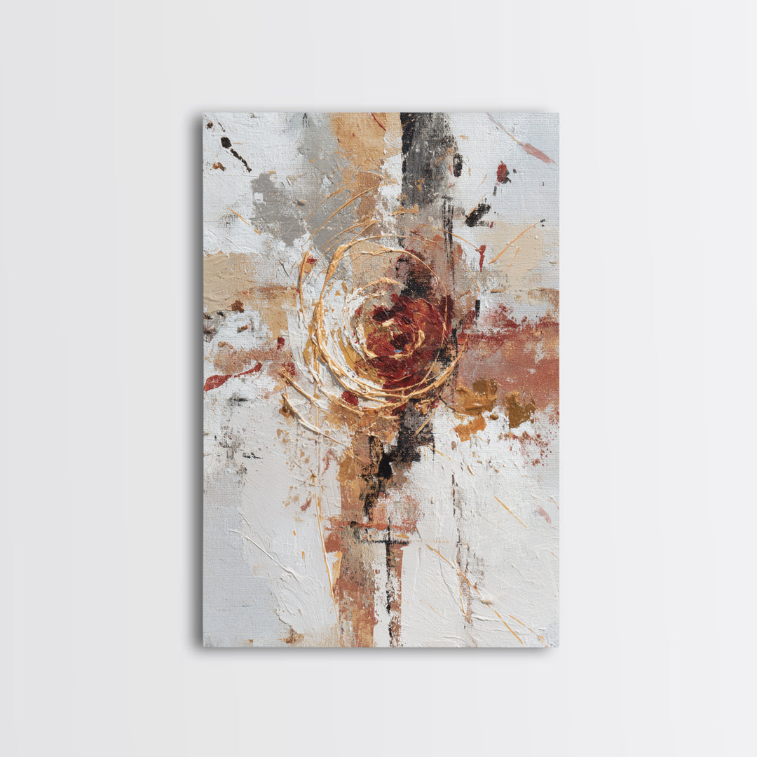 Chaotic Joyful Abstract Framed Canvas Print, Maximalist Art, Minimalist Decor, Living Room Decor, Maximal, Art Nouveau, MAX-2x3-6