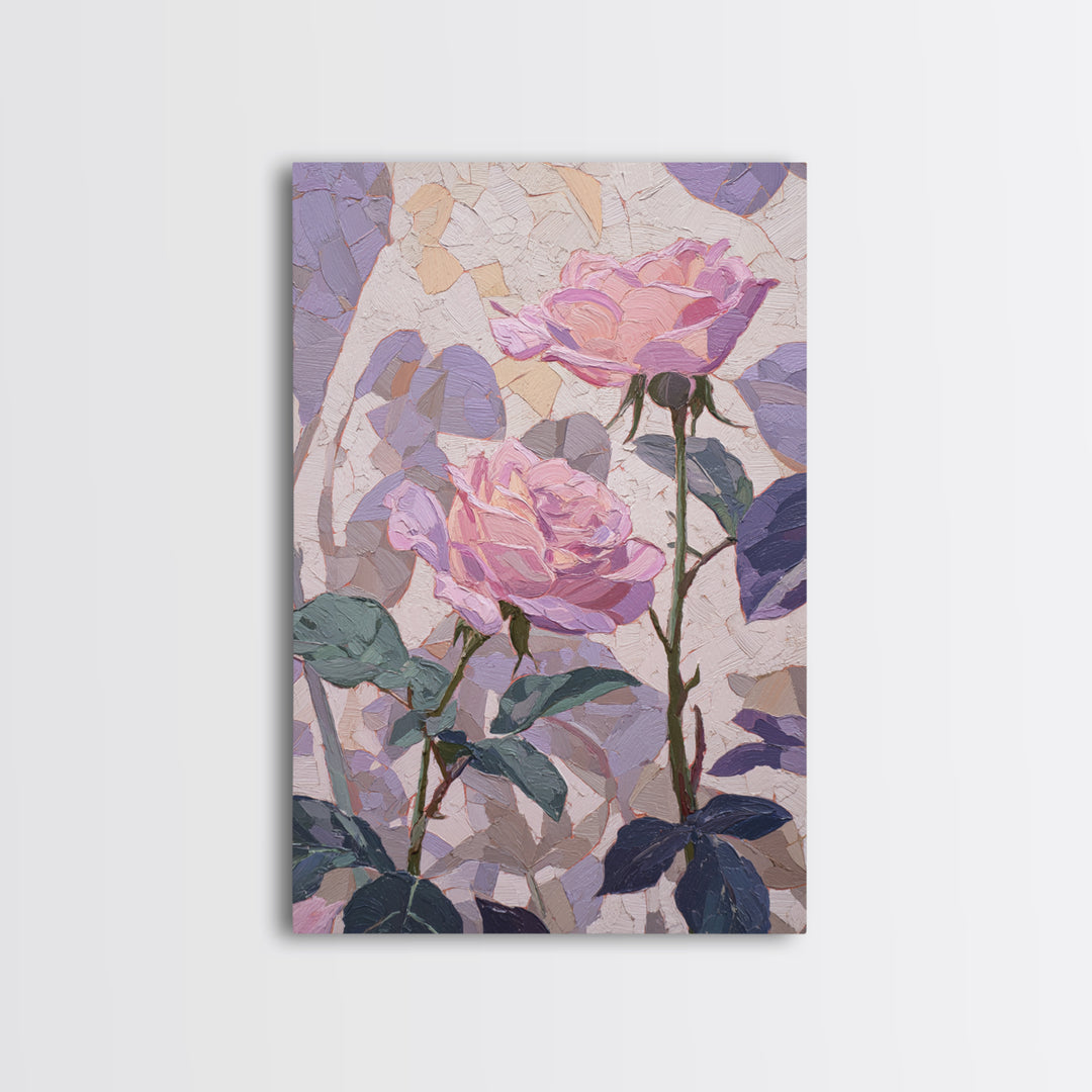 Baroque Roses Mixed Canvas Print, Maximalist Art, Abstract Art, Living Room Decor, Fine Art, Maximal, Retro Wall Art, MAX-2x3-62