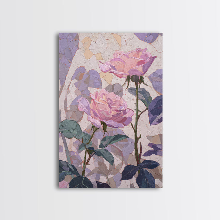 Baroque Roses Mixed Canvas Print, Maximalist Art, Abstract Art, Living Room Decor, Fine Art, Maximal, Retro Wall Art, MAX-2x3-62