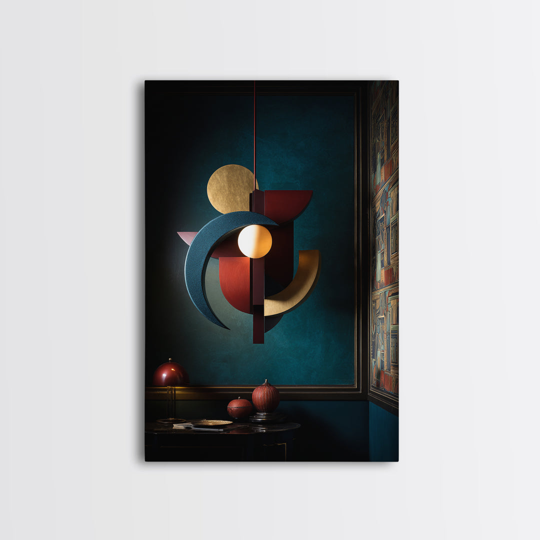 Surreal Room of Floating Objects as Decorative Canvas Print, Maximalist Art, Boho Wall Art, Living Room Decor, Maximal, MAX-2x3-65