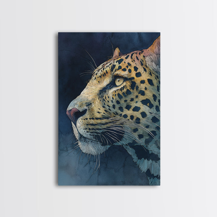 Rainbow Leopard Portrait Framed Canvas Print, Maximalist Art, Boho Wall Art, Living Room Decor, Maximal, Trendy Wall Art, MAX-2x3-68