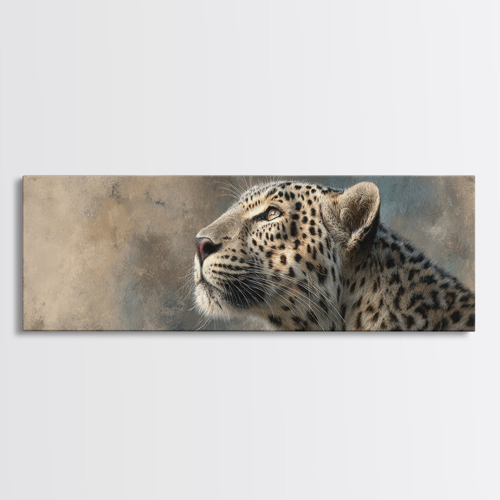Rainbow Leopard Portrait Framed Canvas Print, Maximalist Art, Leopard Print, Living Room Decor, Oil Painting, Maximal, MAX-3x1-28