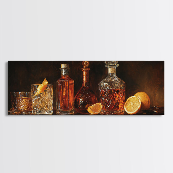 Retro Maximalist Cocktail Still Life Canvas Print, Maximalist Art, Abstract Art, Living Room Decor, Maximal, Retro Wall Art, MAX-3x1-34