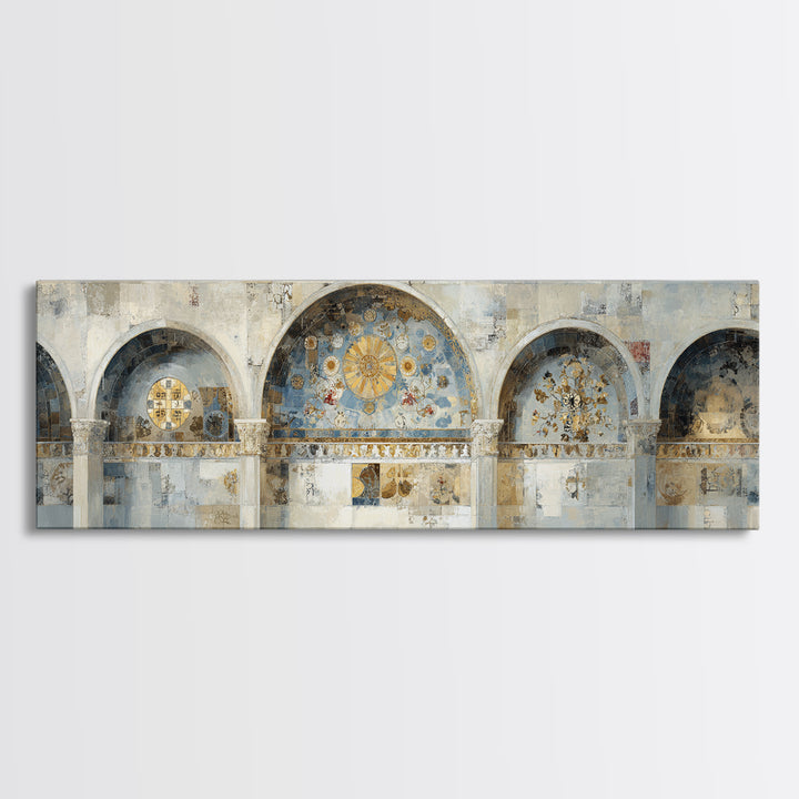 Ornamental Arch Filled Framed Canvas Print, Maximalist Art, Art Prints, Living Room Decor, Maximal, Dark Academia Decor, MAX-3x1-59