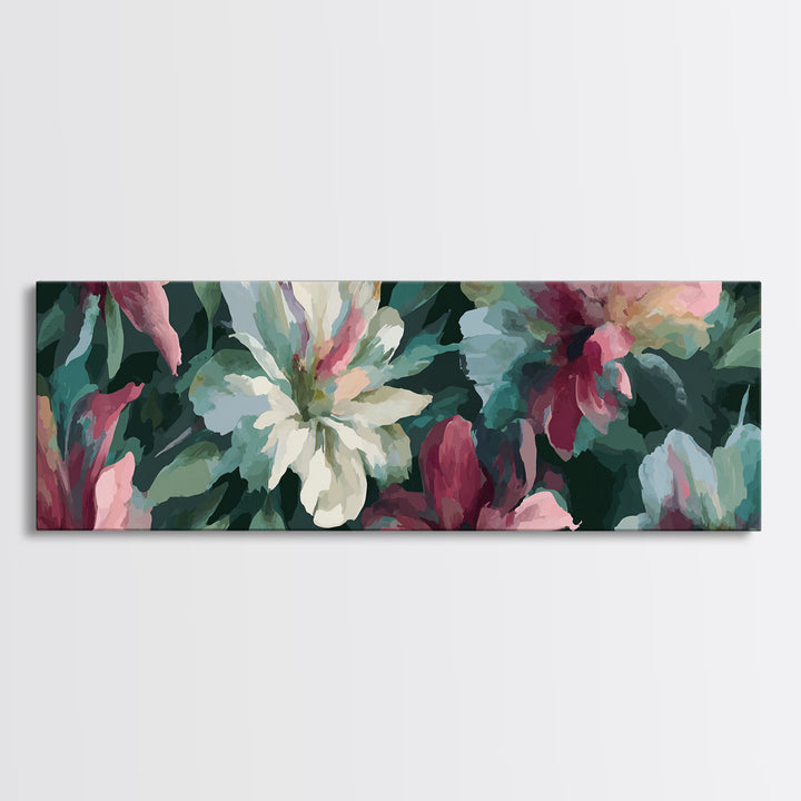 Matisse Inspired Cutouts with Vivid Floral Motifs Canvas Print, Maximalist Art, Modern Art, Living Room Decor, Oil Painting, MAX-3x1-98