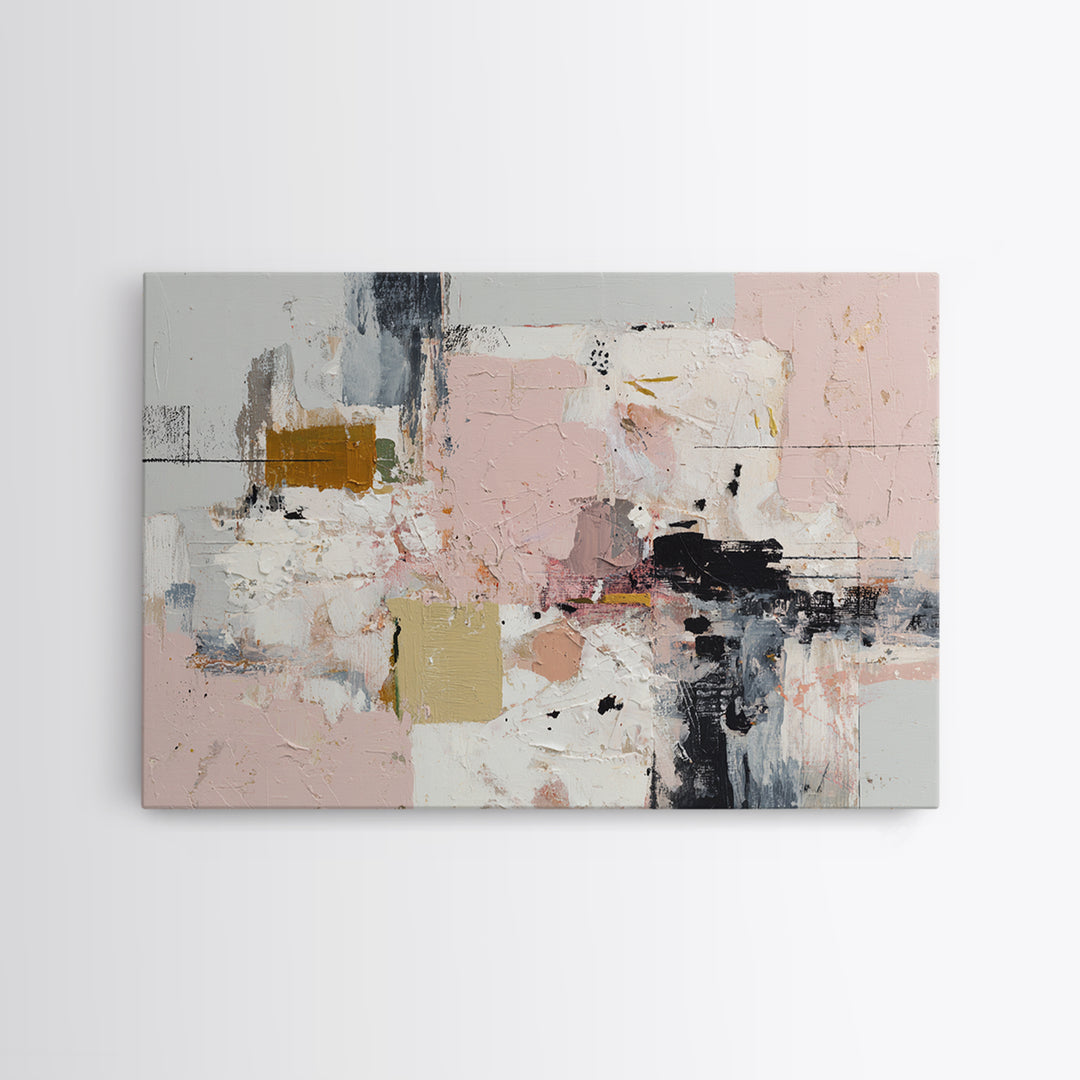 Chaotic Joyful Abstract Framed Canvas Print, Maximalist Art, Original Art, Living Room Decor, Abstract Art, Maximal, MAX-3x2-2
