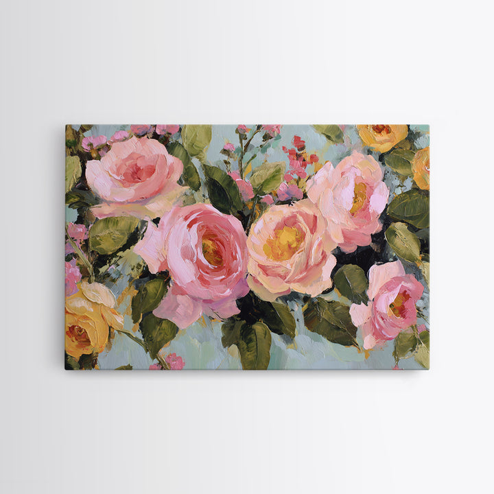 Baroque Roses Mixed Canvas Print, Maximalist Art, Living Room Wall Art, Living Room Decor, Abstract Art, Maximal, Boho Decor, MAX-3x2-34