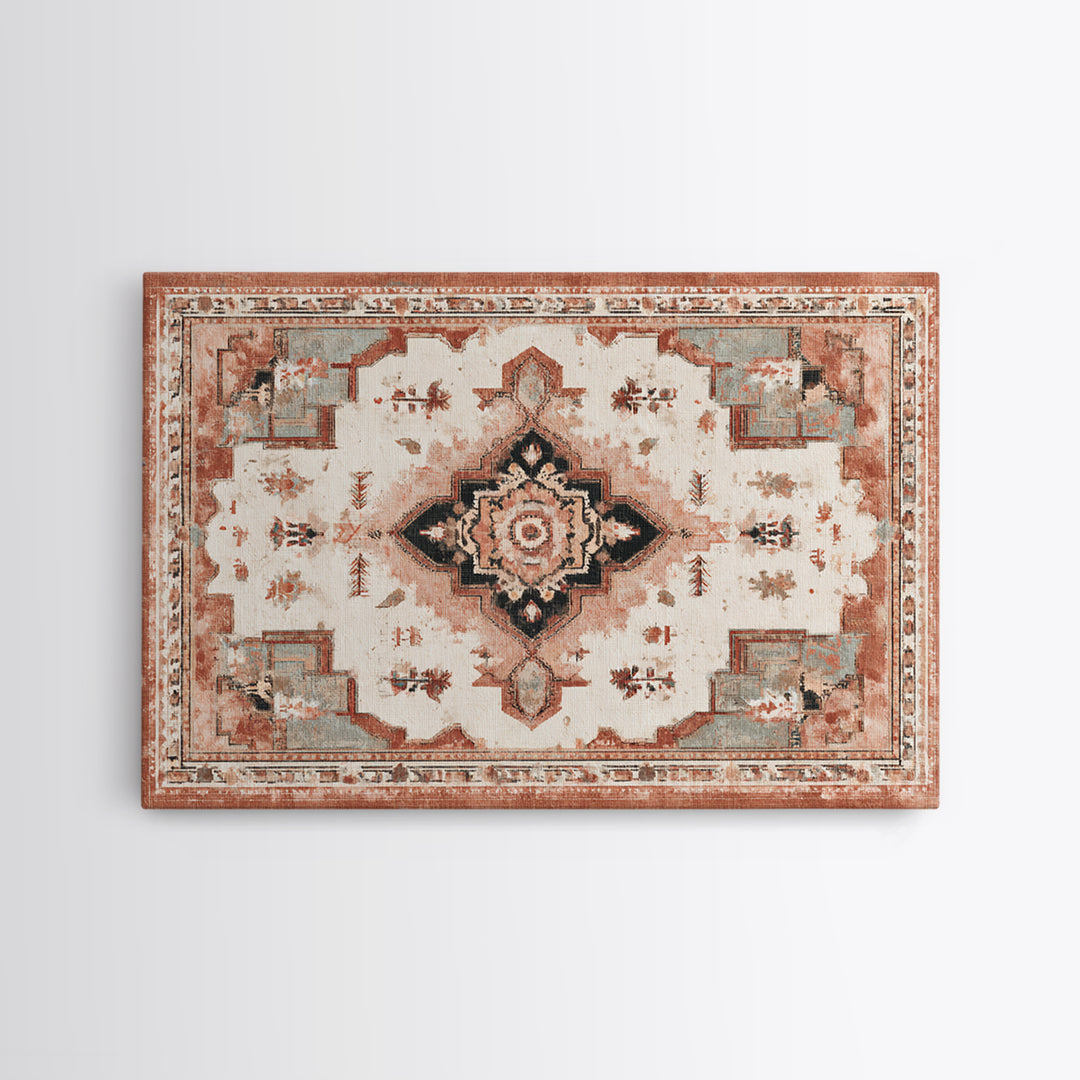 Bohemian Textile Pattern Canvas Print, Maximalist Art, Gallery Decor, Living Room Decor, Fine Art, Maximal, Wall Art, MAX-3x2-48