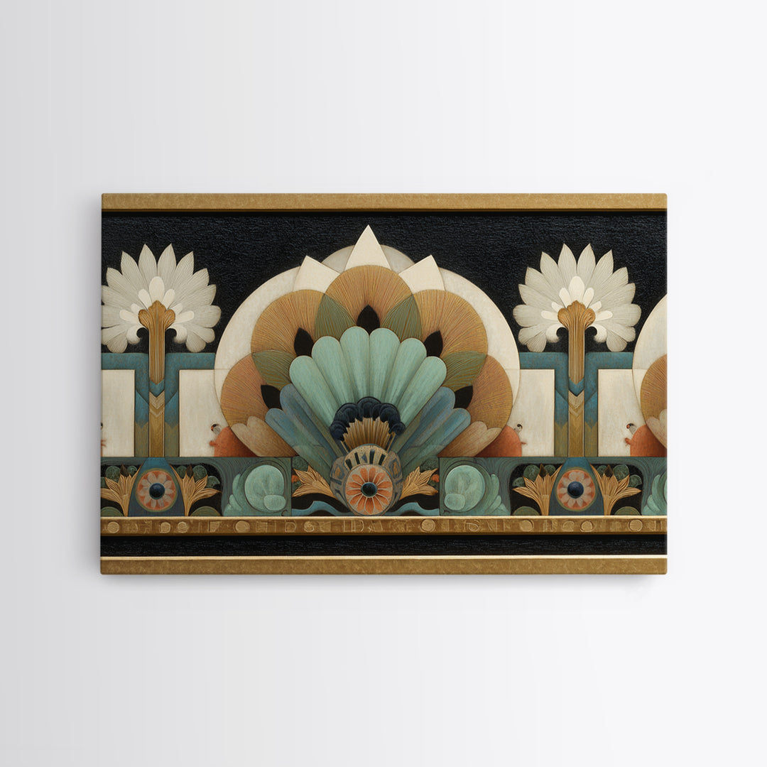 Folk Art Animal Parade Framed Canvas Print, Maximalist Art, Art Prints, Living Room Decor, Maximal, Dark Academia Decor, MAX-3x2-92